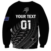 Custom New Zealand Cricket Sweatshirt Maori Kiwi Black Fern LT01 - Polynesian Pride
