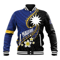 Personalised Nauru Baseball Jacket Naoero Proud Plumeria