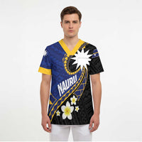 Personalised Nauru Scrub Top Naoero Proud Plumeria - Polynesian Pride