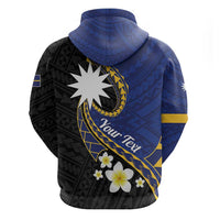 Personalised Nauru Zip Hoodie Naoero Proud Plumeria