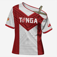 Tonga Rugby Custom Cross Shoulder Shirt Tonga Sea Eagles Go Champions LT01 Female Red - Polynesian Pride