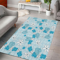 Hawaii Anthurium Tiare Pikake Lei Area Rug UliUli Lauhala Art Pattern LT01 - Polynesian Pride