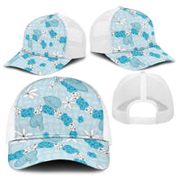 Hawaii Anthurium Tiare Pikake Lei Baseball Net Cap UliUli Lauhala Art Pattern LT01 - Polynesian Pride