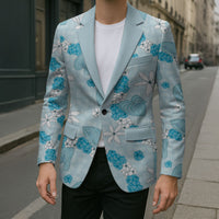 Hawaii Anthurium Tiare Pikake Lei Blazer UliUli Lauhala Art Pattern LT01 - Polynesian Pride