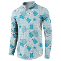 Hawaii Anthurium Tiare Pikake Lei Button Sweatshirt UliUli Lauhala Art Pattern LT01 - Polynesian Pride
