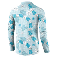 Hawaii Anthurium Tiare Pikake Lei Button Sweatshirt UliUli Lauhala Art Pattern LT01 - Polynesian Pride