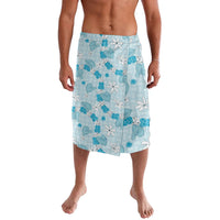 Hawaii Anthurium Tiare Pikake Lei Lavalava UliUli Lauhala Art Pattern LT01 Blue - Polynesian Pride