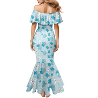 Hawaii Anthurium Tiare Pikake Lei Mermaid Dress UliUli Lauhala Art Pattern LT01 - Polynesian Pride
