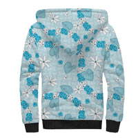 Hawaii Anthurium Tiare Pikake Lei Sherpa Hoodie UliUli Lauhala Art Pattern LT01 - Polynesian Pride