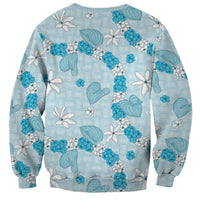 Hawaii Anthurium Tiare Pikake Lei Sweatshirt UliUli Lauhala Art Pattern LT01 - Polynesian Pride