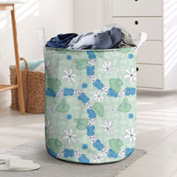 Hawaii Anthurium Tiare Pikake Lei Laundry Basket Omaomao Lauhala Art Pattern LT01 Green - Polynesian Pride
