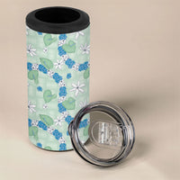 Hawaii Anthurium Tiare Pikake Lei 4 in 1 Can Cooler Tumbler Omaomao Lauhala Art Pattern LT01 - Polynesian Pride