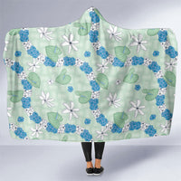 Hawaii Anthurium Tiare Pikake Lei Hooded Blanket Omaomao Lauhala Art Pattern LT01 One Size Green - Polynesian Pride