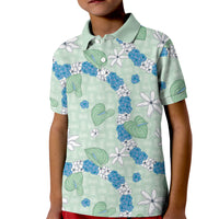 Hawaii Anthurium Tiare Pikake Lei Kid Polo Shirt Omaomao Lauhala Art Pattern LT01 Kid Green - Polynesian Pride