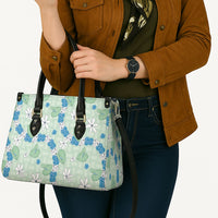 Hawaii Anthurium Tiare Pikake Lei Leather Bag Omaomao Lauhala Art Pattern LT01 - Polynesian Pride