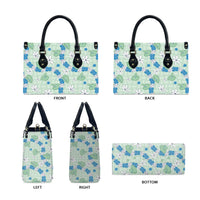 Hawaii Anthurium Tiare Pikake Lei Leather Bag Omaomao Lauhala Art Pattern LT01 - Polynesian Pride