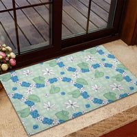 Hawaii Anthurium Tiare Pikake Lei Rubber Doormat Omaomao Lauhala Art Pattern LT01 - Polynesian Pride
