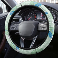 Hawaii Anthurium Tiare Pikake Lei Steering Wheel Cover Omaomao Lauhala Art Pattern LT01 - Polynesian Pride