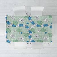 Hawaii Anthurium Tiare Pikake Lei Tablecloth Omaomao Lauhala Art Pattern LT01 Green - Polynesian Pride