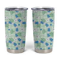 Hawaii Anthurium Tiare Pikake Lei Tumbler Cup Omaomao Lauhala Art Pattern LT01 Green - Polynesian Pride