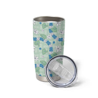 Hawaii Anthurium Tiare Pikake Lei Tumbler Cup Omaomao Lauhala Art Pattern LT01 - Polynesian Pride