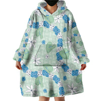 Hawaii Anthurium Tiare Pikake Lei Wearable Blanket Hoodie Omaomao Lauhala Art Pattern LT01 - Polynesian Pride