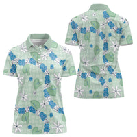 Hawaii Anthurium Tiare Pikake Lei Women Polo Shirt Omaomao Lauhala Art Pattern LT01 - Polynesian Pride