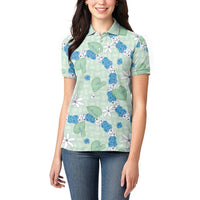 Hawaii Anthurium Tiare Pikake Lei Women Polo Shirt Omaomao Lauhala Art Pattern LT01 - Polynesian Pride