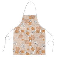 Hawaii Anthurium Tiare Pikake Lei Apron Alani Lauhala Art Pattern LT01 Orange - Polynesian Pride