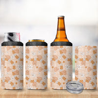 Hawaii Anthurium Tiare Pikake Lei 4 in 1 Can Cooler Tumbler Alani Lauhala Art Pattern LT01 - Polynesian Pride