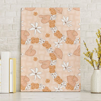 Hawaii Anthurium Tiare Pikake Lei Canvas Wall Art Alani Lauhala Art Pattern LT01 Without Frame Orange - Polynesian Pride