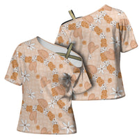 Hawaii Anthurium Tiare Pikake Lei Cross Shoulder Shirt Alani Lauhala Art Pattern LT01 - Polynesian Pride