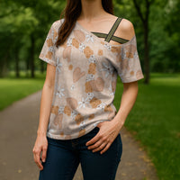 Hawaii Anthurium Tiare Pikake Lei Cross Shoulder Shirt Alani Lauhala Art Pattern LT01 - Polynesian Pride