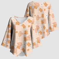 Hawaii Anthurium Tiare Pikake Lei Kimono Sleeve Blouse Alani Lauhala Art Pattern LT01 - Polynesian Pride