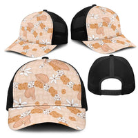 Hawaii Anthurium Tiare Pikake Lei Mesh Trucker Cap Alani Lauhala Art Pattern LT01 - Polynesian Pride