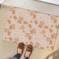 Hawaii Anthurium Tiare Pikake Lei Rubber Doormat Alani Lauhala Art Pattern LT01 - Polynesian Pride