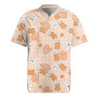 Hawaii Anthurium Tiare Pikake Lei Rugby Jersey Alani Lauhala Art Pattern LT01 Orange - Polynesian Pride