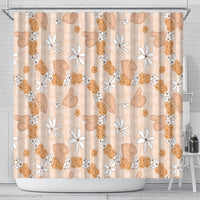 Hawaii Anthurium Tiare Pikake Lei Shower Curtain Alani Lauhala Art Pattern LT01 - Polynesian Pride