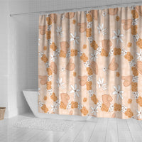Hawaii Anthurium Tiare Pikake Lei Shower Curtain Alani Lauhala Art Pattern LT01 - Polynesian Pride