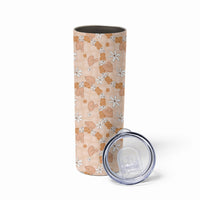 Hawaii Anthurium Tiare Pikake Lei Skinny Tumbler Alani Lauhala Art Pattern LT01 - Polynesian Pride