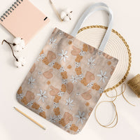 Hawaii Anthurium Tiare Pikake Lei Tote Bag Alani Lauhala Art Pattern LT01 White Strap One Size Orange - Polynesian Pride