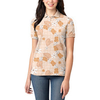 Hawaii Anthurium Tiare Pikake Lei Women Polo Shirt Alani Lauhala Art Pattern LT01 - Polynesian Pride