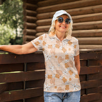 Hawaii Anthurium Tiare Pikake Lei Women Polo Shirt Alani Lauhala Art Pattern LT01 - Polynesian Pride