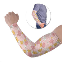 Hawaii Anthurium Tiare Pikake Lei Arm Sleeves Akala Lauhala Art Pattern LT01 Set of 2 Pink - Polynesian Pride