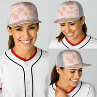 Hawaii Anthurium Tiare Pikake Lei Baseball Net Cap Akala Lauhala Art Pattern LT01 - Polynesian Pride