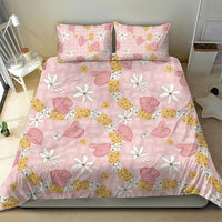 Hawaii Anthurium Tiare Pikake Lei Bedding Set Akala Lauhala Art Pattern LT01 - Polynesian Pride