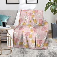 Hawaii Anthurium Tiare Pikake Lei Blanket Akala Lauhala Art Pattern LT01 - Polynesian Pride