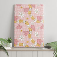 Hawaii Anthurium Tiare Pikake Lei Canvas Wall Art Akala Lauhala Art Pattern LT01 - Polynesian Pride
