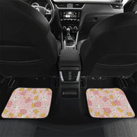 Hawaii Anthurium Tiare Pikake Lei Car Mats Akala Lauhala Art Pattern LT01 Set 2pcs - Back Pink - Polynesian Pride