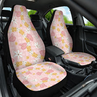 Hawaii Anthurium Tiare Pikake Lei Car Seat Cover Akala Lauhala Art Pattern LT01 One Size Pink - Polynesian Pride